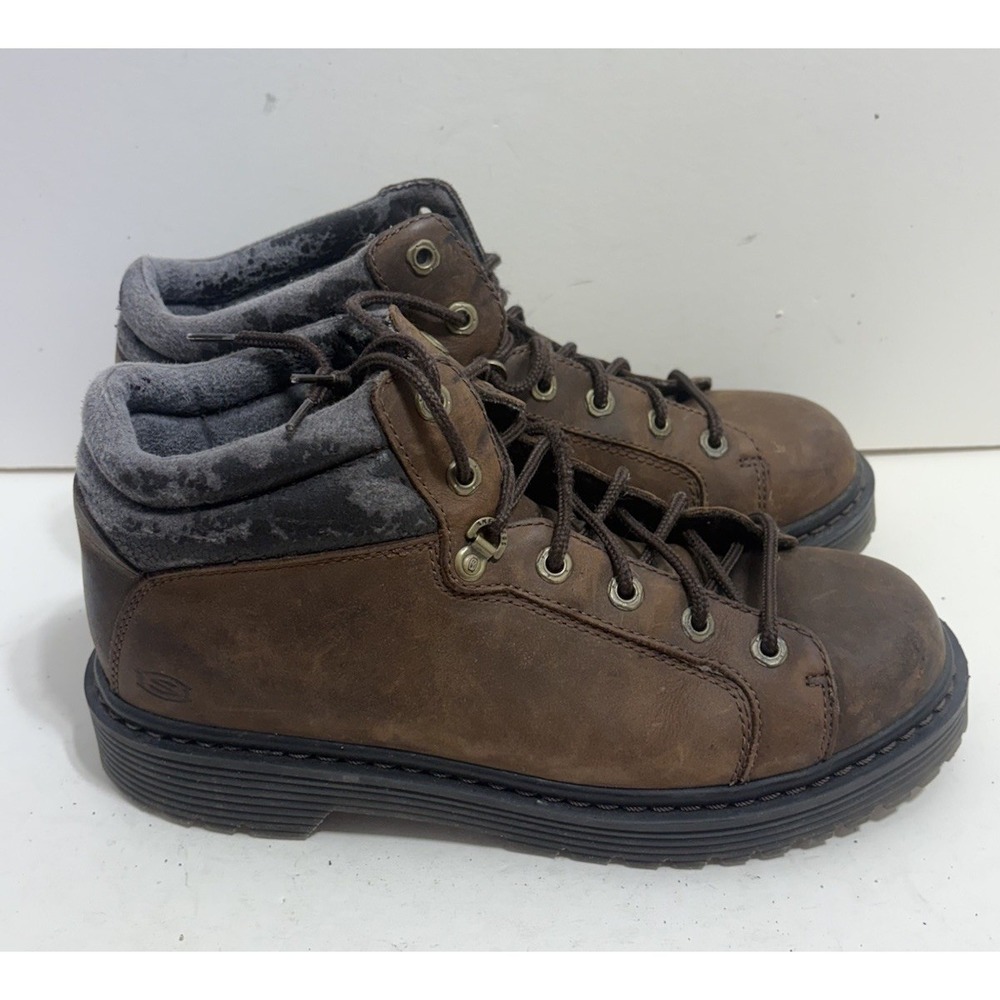 Skechers Men's Relaxed Fit Segment Garnet Dark Brown Leather Boots Size 10.5